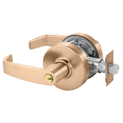Sargent 28-7G04 LL 10 Grade 2 Storeroom/Closet Cylindrical Lock L Lever Conventional Cylinder Satin Bronze Finish Non-handed 28-7G04 LL 10