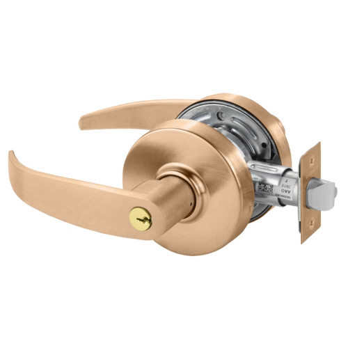 Sargent 28-7G04 LP 10 Grade 2 Storeroom/Closet Cylindrical Lock P Lever Conventional Cylinder Satin Bronze Finish Non-handed 28-7G04 LP 10