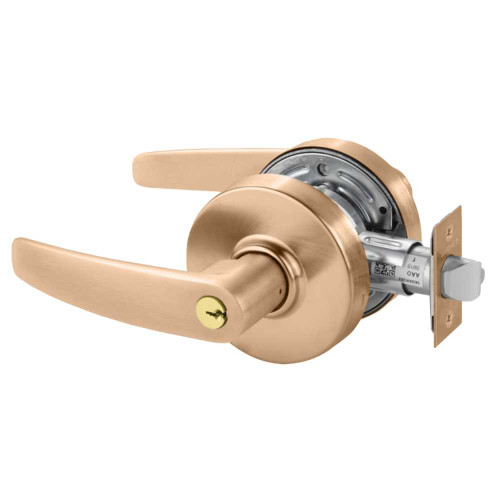 Sargent 28-7G05 LB 10 Grade 2 Entrance/Office Cylindrical Lock B Lever Conventional Cylinder Satin Bronze Finish Non-handed 28-7G05 LB 10
