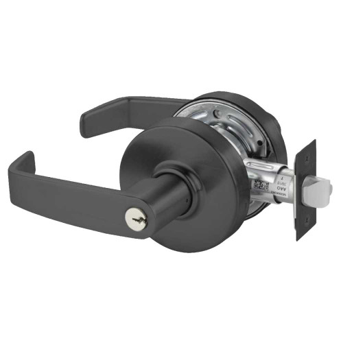 Sargent 28-7G05 LL BSP Grade 2 Entrance/Office Cylindrical Lock L Lever Conventional Cylinder Black Suede Finish Non-handed 28-7G05 LL BSP