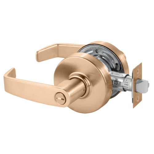 Sargent 28-7U65 LL 10 Grade 2 Privacy/Bathroom Cylindrical Lock L Lever Non-Keyed Satin Bronze Finish Non-handed 28-7U65 LL 10