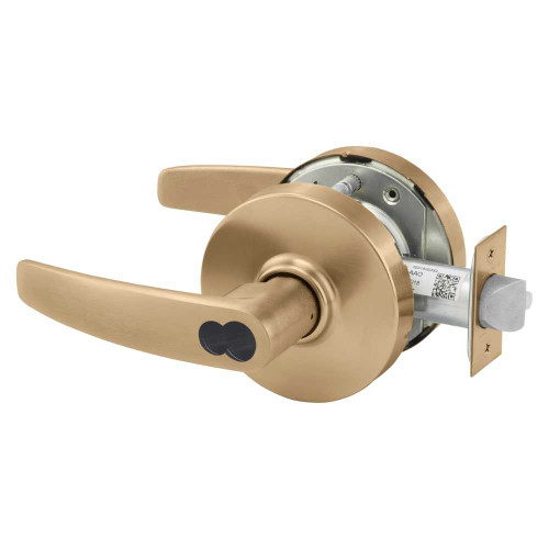 Sargent 2860-10G04 LB 10 Grade 1 Storeroom or Closet Cylindrical Lock B Lever LFIC Prep Disposable Core Satin Bronze Clear Coated Finish Not Handed 2860-10G04 LB 10