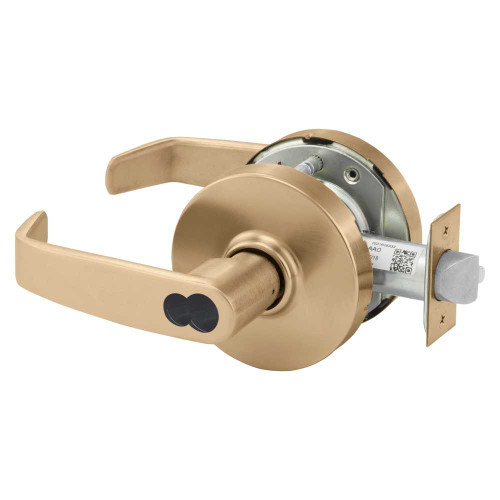 Sargent 2860-10G04 LL 10 Grade 1 Storeroom or Closet Cylindrical Lock L Lever LFIC Prep Disposable Core Satin Bronze Clear Coated Finish Not Handed 2860-10G04 LL 10