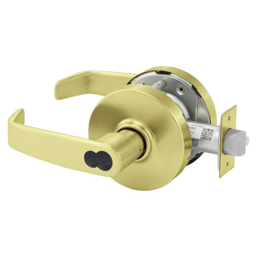 Sargent 2860-10G05 LL 4 Grade 1 Entrance or Office Cylindrical Lock L Lever LFIC Prep Disposable Core Satin Brass Finish Not Handed 2860-10G05 LL 4