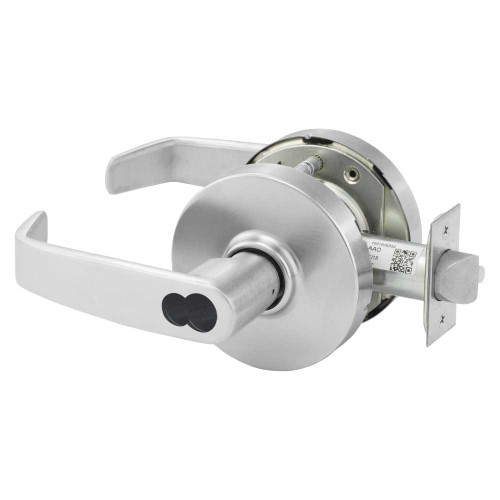 Sargent 2860-10G16 LL 26D Grade 1 Classroom Security Apartment Exit Privacy Cylindrical Lock L Lever LFIC Prep Disposable Core Satin Chrome Finish Not Handed 2860-10G16 LL 26D