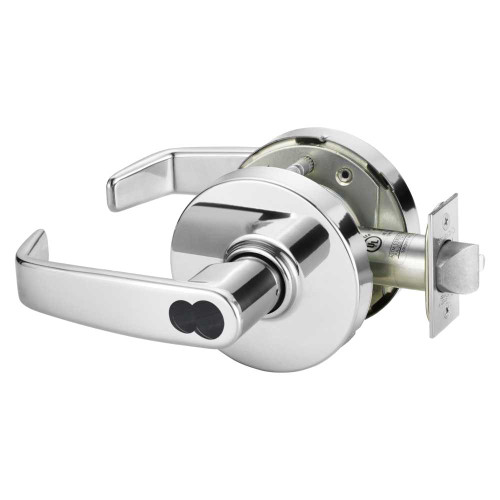 Sargent 2860-10G37 LL 26 Grade 1 Classroom Cylindrical Lock L Lever LFIC Prep Disposable Core Bright Chrome Finish Not Handed 2860-10G37 LL 26