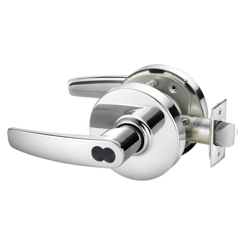 Sargent 2870-10G05 LB 26 Grade 1 Entrance or Office Cylindrical Lock B Lever SFIC Prep Disposable Core Bright Chrome Finish Not Handed
