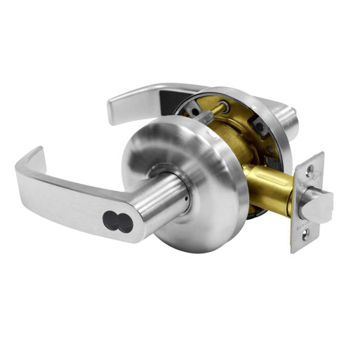 Sargent 2870-65G04 KL 26D Grade 2 Storeroom/Closet Cylindrical Lock L Lever SFIC Disposable Construction Core Satin Chrome Finish Non-handed 2870-65G04 KL 26D