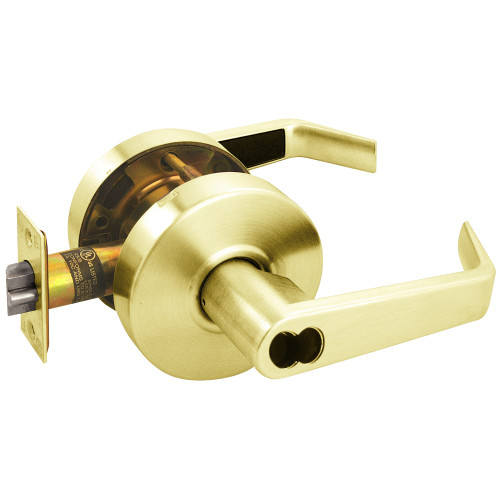 Arrow RL17-SR-03-IC Grade 2 Classroom Cylindrical Lock Sierra Lever SFIC Less Core Bright Brass Finish Non-handed