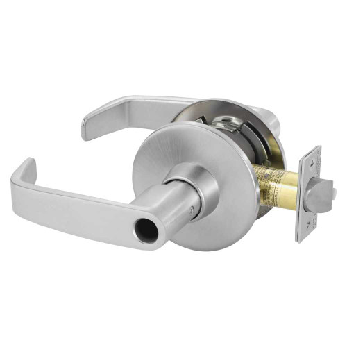 Sargent 28LC-11G04 LL 26D Grade 1 Storeroom/Closet Cylindrical Lock L Lever L Rose Conventional Less Cylinder Satin Chrome Finish Non-handed 28LC-11G04 LL 26D
