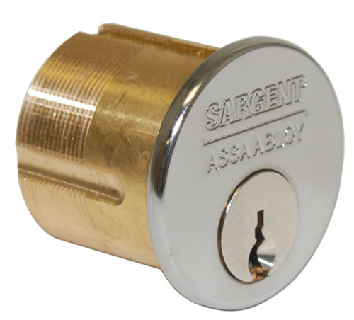 Sargent 41 RL 4 1-1/8 Mortise Cylinder RL Keyway Satin Brass