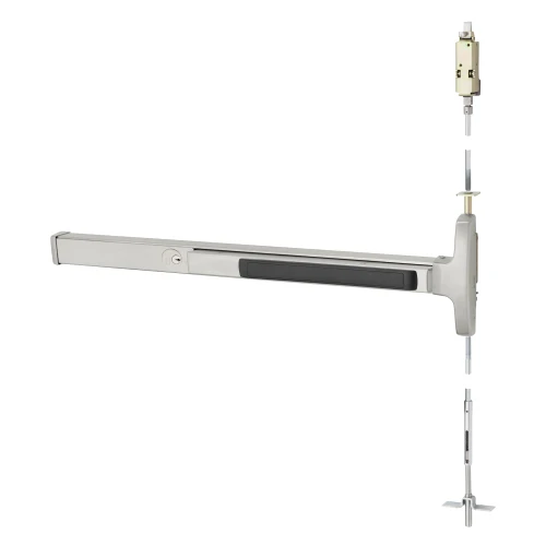 Sargent 16-AD8413G RHR 32D Grade 1 Concealed Vertical Rod Exit Device Narrow Stile Pushpad 48 Device 120 Door Height Classroom Function Cylinder Dogging Cylinder Included Satin Stainless Steel Finish Right Hand Reverse 16-AD8413G RHR 32D