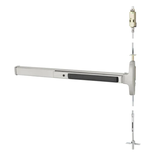 Sargent 55-AD8410F LHR 32D Grade 1 Concealed Vertical Rod Exit Device Narrow Stile Pushpad 36 Device Exit Only Request to Exit Switch Hex Key Dogging Satin Stainless Steel Finish Left Hand Reverse 55-AD8410F LHR 32D