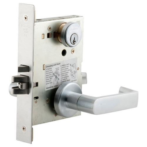 Schlage L9092EUP 06A 626 RX Grade 1 Fail Secure Electric Mortise Lock Conventional Cylinder 06 Lever A Rose Request to Exit Satin Chromium Plated Finish Field Reversible