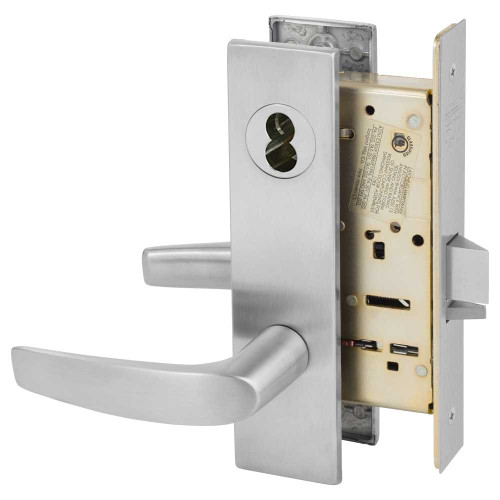 Sargent 60-8204 LE1B 26D Storeroom or Closet Mortise Lock LE1 Escutcheon B Lever LFIC Prep Less Core Satin Chrome 60-8204 LE1B 26D