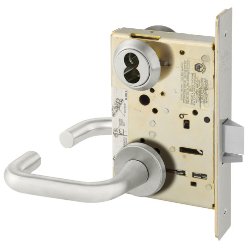 Sargent 60-8204 LNJ 32D Storeroom or Closet Mortise Lock LN Rose J Lever LFIC Prep Less Core Satin Stainless Steel