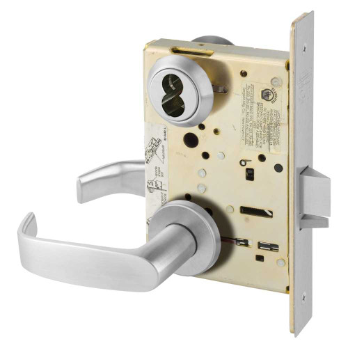 Sargent 60-8217 LNL 26D Asylum or Institutional Mortise Lock LN Rose L Lever LFIC Prep Less Core Satin Chrome 60-8217 LNL 26D