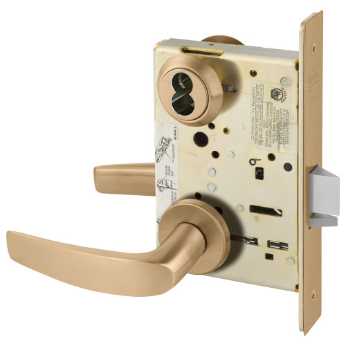 Sargent 60-8237 LNB 10 Classroom Mortise Lock LN Rose B Lever LFIC Prep Less Core Satin Bronze