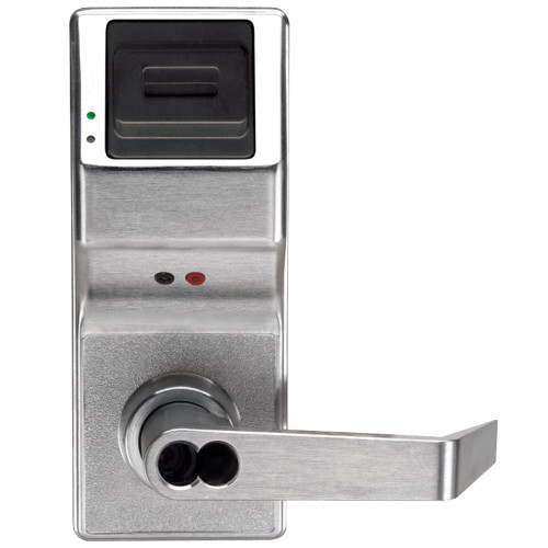Alarm Lock PL3000IC US26D Prox Reader Cylindrical Door Lock 300 Users 1600 Event Audit Trail Straight Lever SFIC Prep Less Core Satin Chrome