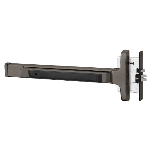 Sargent 8315E RHR 10BL Grade 1 Mortise Exit Device Narrow Stile Pushpad 32 Device Passage Function Hex Key Dogging Oxidized Satin Bronze Relieved Clear Coated Finish Right Hand Reverse 8315E RHR 10BL
