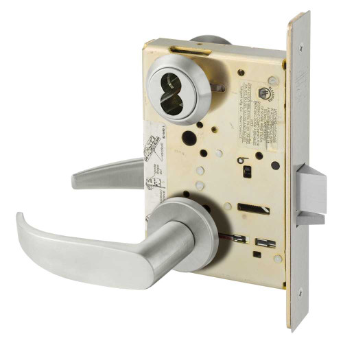 Sargent 70-8204 LNP 32D Storeroom or Closet Mortise Lock LN Rose P Lever SFIC Prep Less Core Satin Stainless Steel 70-8204 LNP 32D