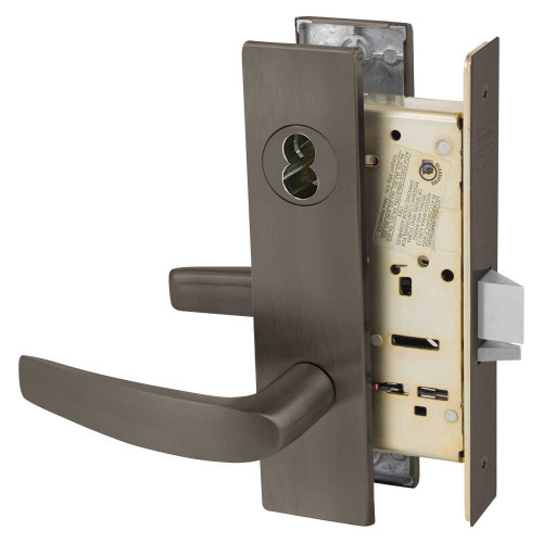 Sargent 70-8204 LW1B 10B Storeroom or Closet Mortise Lock LW1 Escutcheon B Lever SFIC Prep Less Core Oil Rubbed Bronze 70-8204 LW1B 10B