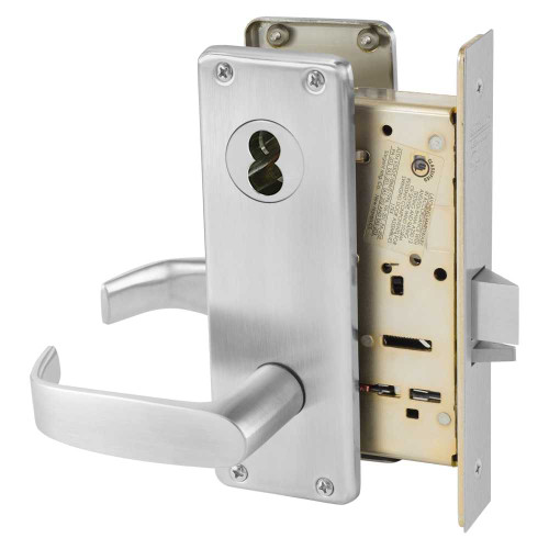 Sargent 70-8217 WTL 26D Asylum or Institutional Mortise Lock WT Escutcheon L Lever SFIC Prep Less Core Satin Chrome 70-8217 WTL 26D