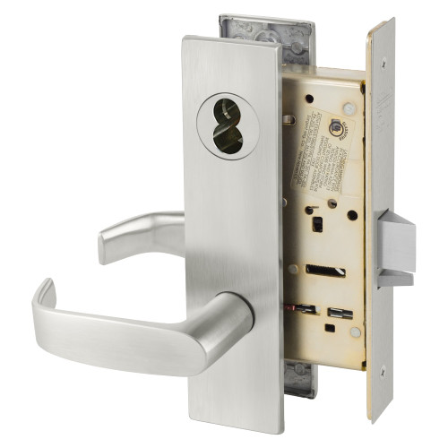 Sargent 70-8237 LE1L 32D Classroom Mortise Lock LE1 Escutcheon L Lever SFIC Prep Less Core Satin Stainless Steel