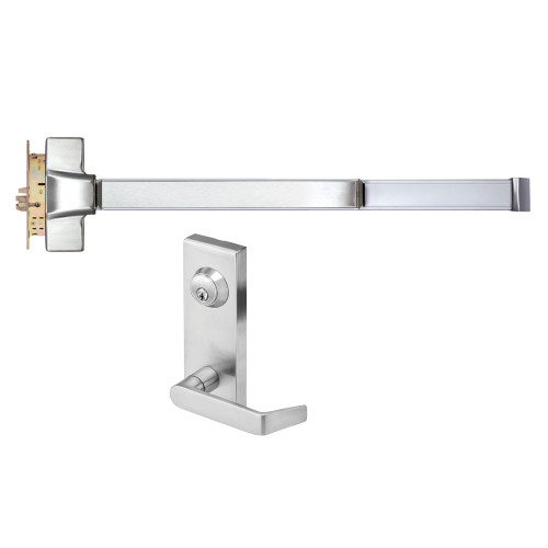 SDC S6303PLRU36EE Mortise Exit Bar 36 Device Nightlatch Function Eclipse Escutcheon Less Cylinder Satin Stainless Steel Finish Left Hand Reverse Field Reversible