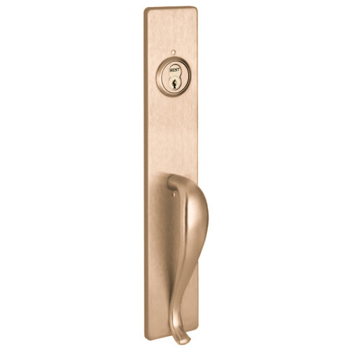 PHI R1703B 612 Apex and Olympian Series Wide Stile Trim Key Retracts Latchbolt B Design Pull Retrofit Trim Satin Bronze Clear Coated