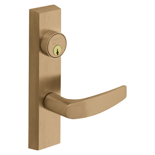 Sargent 704 ETB LHRB 10 Grade 1 Exit Device Trim Night Latch Key Retracts Latch For Rim and Mortise 8300 8500 8800 8900 9800 9900 Series Devices 1-3/4 Mortise Cylinder for Mortise Devices B Lever Satin Bronze Clear Coated Finish Left-Hand Reverse