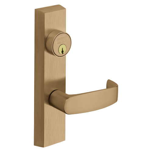 Sargent 704 ETL LHRB 10 Grade 1 Exit Device Trim Night Latch Key Retracts Latch For Rim and Mortise 8300 8500 8800 8900 9800 9900 Series Devices 1-3/4 Mortise Cylinder for Mortise Devices L Lever Satin Bronze Clear Coated Finish Left-Hand Reverse