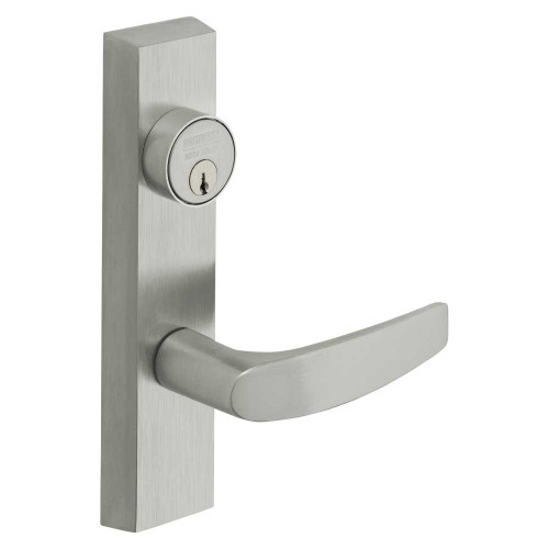 Sargent 706 ETB RHRB 26D Grade 1 Exit Device Trim Storeroom Function Key Unlocks Trim Trim Retracts Latch/Trim Relocks when Key is Removed For Surface Vertical Rod and Mortise 8700 8900 Series Devices 1-1/8 Mortise Cylinder B Lever RHR Satin Chrome 706 ETB RHRB 26D