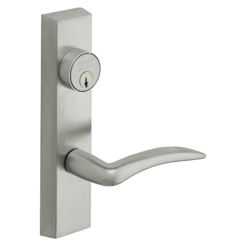 Sargent 706-8 ETA LHRB 26D Grade 1 Exit Device Trim Storeroom Function Key Unlocks Trim Trim Retracts Latch/Trim Relocks when Key is Removed For Rim 8800 and NB8700 Series Devices 1-1/8 Mortise Cylinder A Lever LHR Satin Chrome 706-8 ETA LHRB 26D