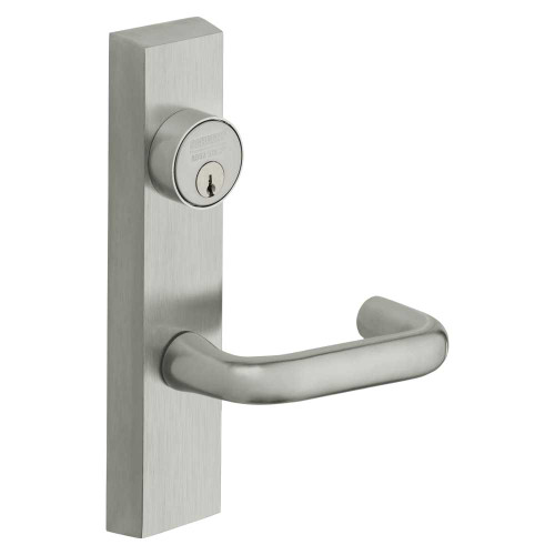 Sargent 706-8 ETJ LHRB 26D Grade 1 Exit Device Trim Storeroom Function Key Unlocks Trim Trim Retracts Latch/Trim Relocks when Key is Removed For Rim 8800 and NB8700 Series Devices 1-1/8 Mortise Cylinder J Lever LHR Satin Chrome 706-8 ETJ LHRB 26D