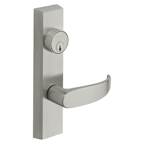 Sargent 713 ETP LHRB 26D Grade 1 Exit Device Trim Classroom Function Key Outside Unlocks/Locks Trim For Surface Vertical Rod and Mortise 8700 8900 Series Devices 1-1/8 In Mortise Cylinder P Lever LHR Satin Chrome