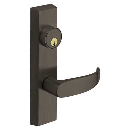 Sargent 713 ETP RHRB 10B Grade 1 Exit Device Trim Classroom Function Key Outside Unlocks/Locks Trim For Surface Vertical Rod and Mortise 8700 8900 Series Devices 1-1/8 In Mortise Cylinder P Lever RHR Dark Oxidized Satin Bronze Oil Rubbed