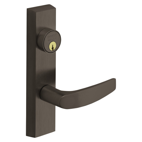 Sargent 713-8 ETB LHRB 10B Grade 1 Exit Device Trim Classroom Function Key Outside Unlocks/Locks Trim For Rim 8800 and NB8700 Series Devices 1-1/8 In Mortise Cylinder B Lever LHR Dark Oxidized Satin Bronze Oil Rubbed