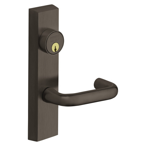 Sargent 713-8 ETJ LHRB 10B Grade 1 Exit Device Trim Classroom Function Key Outside Unlocks/Locks Trim For Rim 8800 and NB8700 Series Devices 1-1/8 In Mortise Cylinder J Lever LHR Dark Oxidized Satin Bronze Oil Rubbed