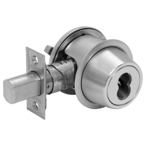 Falcon D241B 626 Grade 2 Deadbolt Single Cylinder x Turn 6-Pin SFIC Prep Less Core Satin Chrome Finish Non-Handed