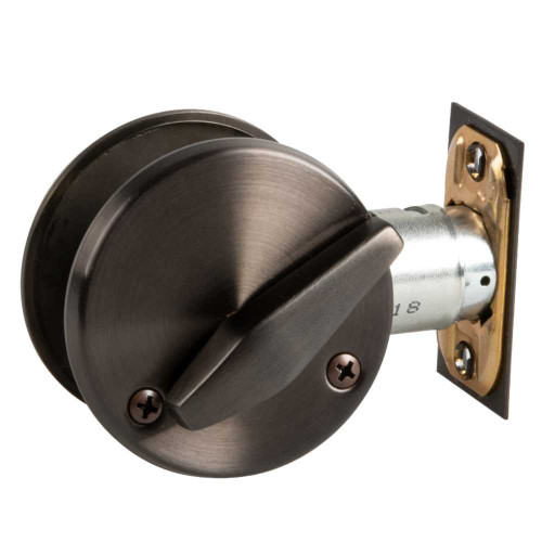 Falcon D261M 613 Grade 2 Deadbolt Thumbturn Inside x Rose Dark Oxidized Satin Bronze Oil Rubbed Finish Non-Handed D261M 613