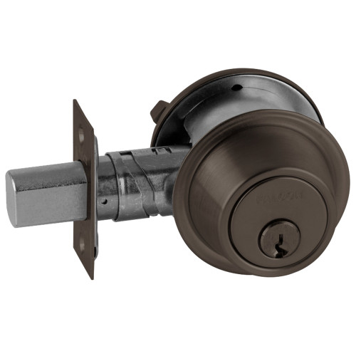 Falcon D241P 613 Grade 2 Deadbolt Single Cylinder x Turn Conventional Cylinder Dark Oxidized Satin Bronze Oil Rubbed Finish Non-Handed