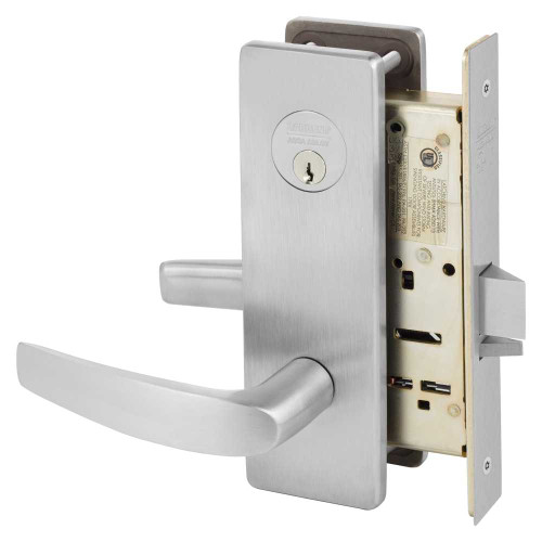 Sargent 8204 LSB 26D Grade 1 Storeroom or Closet Mortise Lock B - Lever LS - Escutcheon Field Reversible Conventional Cylinder ASA Strike Satin Chrome 8204 LSB 26D