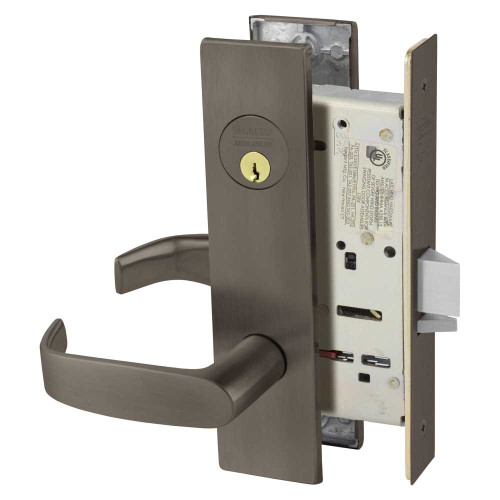 Sargent 8204 LW1L 10B Grade 1 Storeroom or Closet Mortise Lock L - Lever LW1 - Escutcheon Field Reversible Conventional Cylinder ASA Strike Dark Oxidized Satin Bronze Oil Rubbed 8204 LW1L 10B