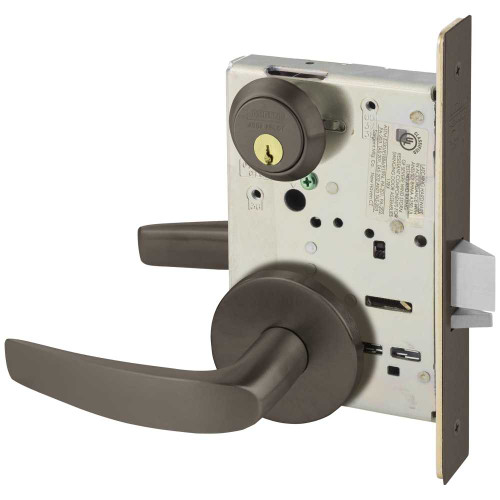 Sargent 8204 OB 10B Grade 1 Storeroom or Closet Mortise Lock B - Lever O - Rose Field Reversible Conventional Cylinder ASA Strike Dark Oxidized Satin Bronze Oil Rubbed 8204 OB 10B