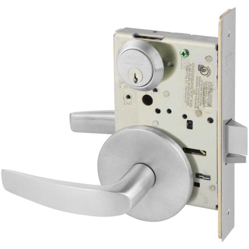 Sargent 8205 LB 26D Grade 1 Office or Entry Mortise Lock B - Lever L - Rose Field Reversible Conventional Cylinder ASA Strike Satin Chrome 8205 LB 26D