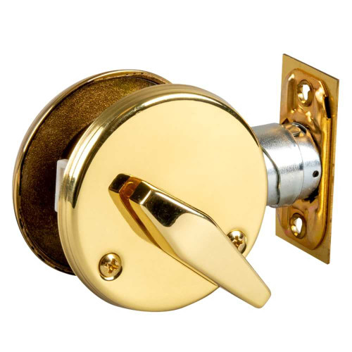 Falcon D261M 605 Grade 2 Deadbolt Thumbturn Inside x Rose Bright Brass Finish Non-Handed D261M 605