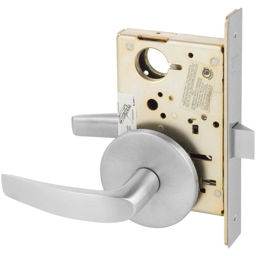 Sargent 8215 LB 26D Grade 1 Passage or Closet Mortise Lock B - Lever L - Rose Field Reversible ASA Strike Satin Chrome 8215 LB 26D