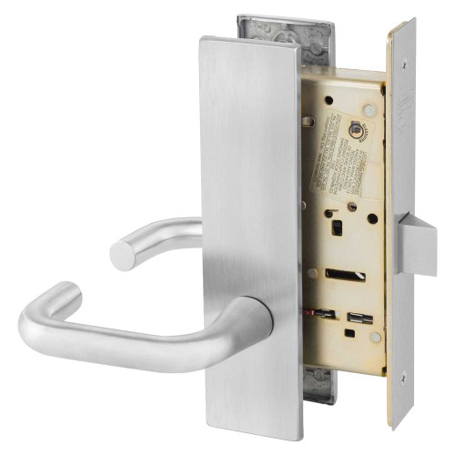 Sargent 8215 LE1J 26D Grade 1 Passage or Closet Mortise Lock J - Lever LE1 - Escutcheon Field Reversible ASA Strike Satin Chrome 8215 LE1J 26D
