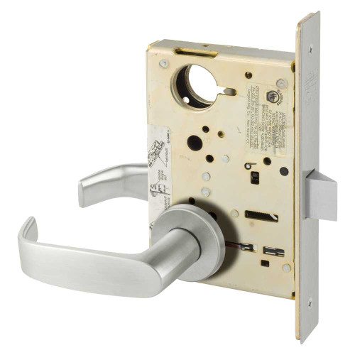 Sargent 8215 LNL 32D Grade 1 Passage or Closet Mortise Lock L - Lever LN - Rose Field Reversible ASA Strike Satin Stainless Steel 8215 LNL 32D